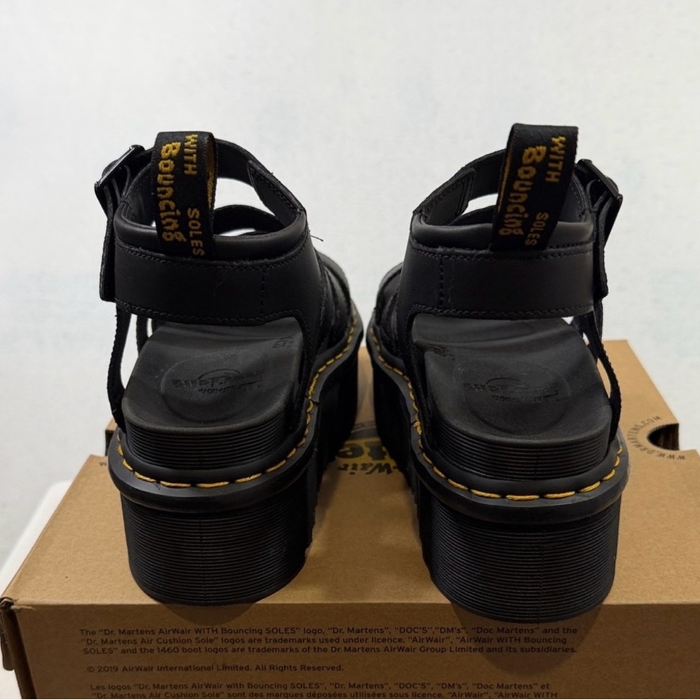 Dr. Martens Blaire Quad Black Platform Strappy Sandals Size 8 - Picture 3 of 7